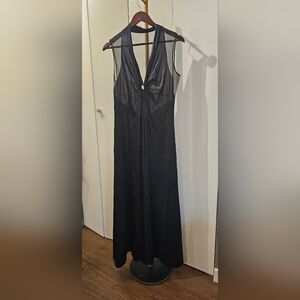 Elegant Black Sheer Nightgown